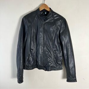 Danier Soft Leather Black Full Zip Jacket Coat Size Small